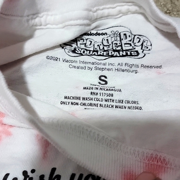 Mens SpongeBob Squarepants Long Sleeve Tie Dye Graphic T-Shirt | Size:S - Picture 2 of 3